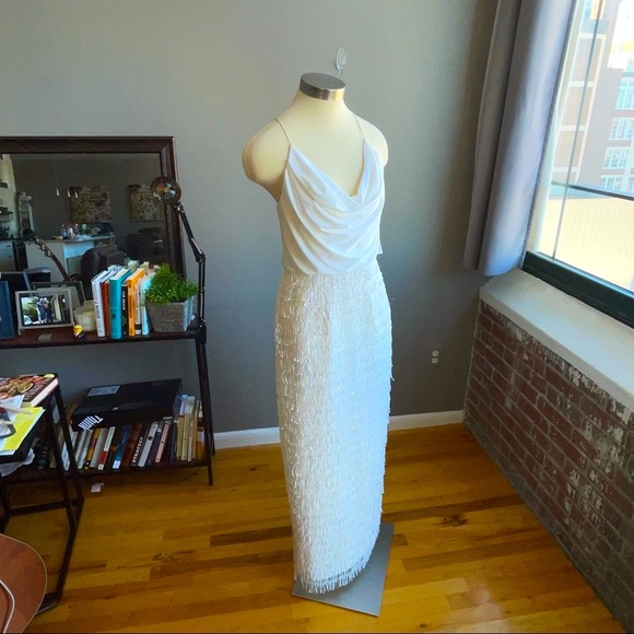 Aidan Mattox Dresses & Skirts - NWT Aidan by Aidan Maddox Cowl Sequin
fringe dress, Sz 4.